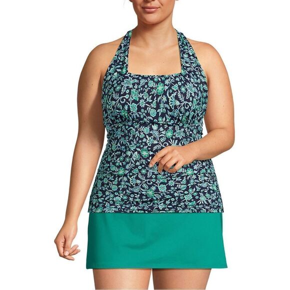 Lands' End | Swim | Lands End Plus Size Tankini Square Neck Halternavy ...